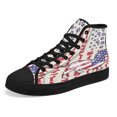 thumbnail image 7 of Dog Dachshund American flag High Top Canvas Shoes Sneakers Black Size 6, 7 of 7