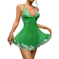 thumbnail image 5 of LWP Women Chemise Sexy Nightgowns Lace Babydoll Strap Mesh Sleepwear Outfits, 5 of 11