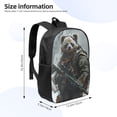 thumbnail image 3 of Goofa Surreal Panda Warrior Pattern 17in Student Backpack - School, Travel, Work Bookbag -Laptop Backpack,Water Resistant College School Computer Bag, 3 of 6