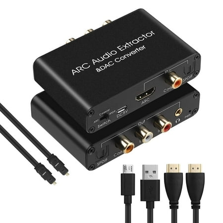 HDMI ARC Audio Extractor 192KHz DAC Converter ARC Audio Extractor Support Digital HDMI Audio to Analog Stereo Audio RCA L/R Coaxial SPDIF and 3.5mm Jack ARC Audio Adapter for TV HDMI ARC Audio Extractor 192KHz DAC Converter ARC Audio Extractor Support Digital HDMI Audio to Analog Stereo Audio RCA L/R Coaxial SPDIF and 3.5mm Jack ARC Audio Adapter for TV
