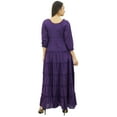 thumbnail image 3 of Bimba Women's 3/4 Sleeve Summer Cotton Maxi Dress Drawstring Waist, 3 of 5