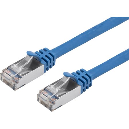 UPC: 0889028017111 | Monoprice Cat7 Ethernet Patch Cable – 25 feet – Blue | Flexboot RJ45 Stranded 600Mhz S/FTP CMX Pure Bare Copper Wire 26AWG – Entegrade Series