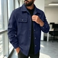 thumbnail image 2 of Riecok Cargo Jacket Men Long Sleeve Button down Coats Lapel Collar Jackets Casual Fall Outerwear with Pocket 3XL, 2 of 8