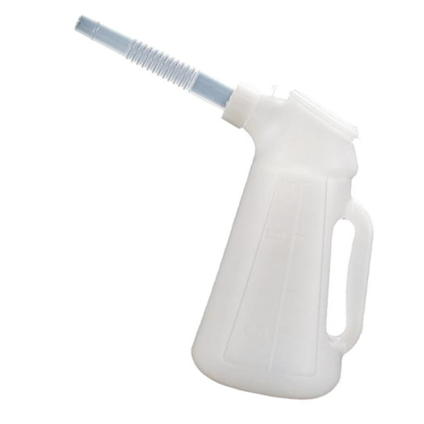 Jarra de aceite con tapa de rosca y pico expandible. Taza medidora de aceite para una dispensación precisa. 12 L