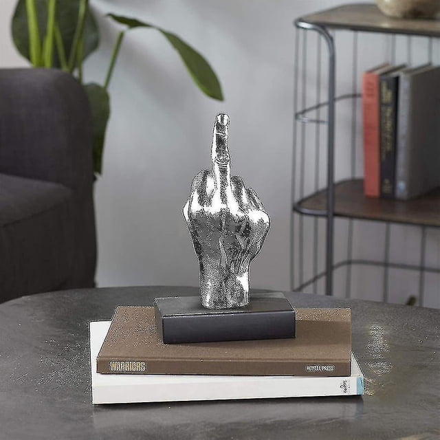 ZHAOCHENG Escultura de resina para dedos, adorno de escritorio, estatua con gesto de la mano, decoración del hogar