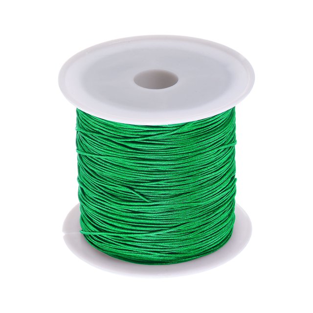 Hilo de Nylon Unique Bargains Rebordear Anudar Cordón 0,6mm 50 yardas Trenzado Artesanía Esmeralda verde