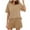 Khaki, variant on qolati Pajamas Sets for Women 2 Piece Basic Crewneck Pjs Short Sleeve T-Shirts and Shorts Sleepwear Set Summer Soft Pajama Casual Lounge Sets