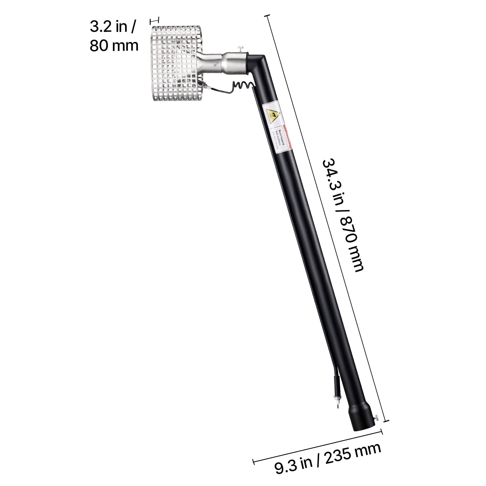 KFFKFF 3FT Extension Pole for Propane Heat Gun, Compatible with Specific Heat Guns, Extended Reach Rod for Efficient Heat-Shrink Wrapping, Includes Combustor Head