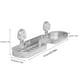 thumbnail image 3 of Organizador de baño de pared con ventosa y repisa para grifo | Diseño sin agujeros | Gran capacidad de carga | Orificios de drenaje inferiores | Plástico gris transparente | Estante para cosméticos, 3 of 9