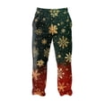 thumbnail image 5 of Fabrcox Christmas Men's Flannel Pj Pants Straight Leg Elastic Waist Christmas Tree Xmas Casual Trendy Cozy Christmas Sleepwear Bottoms Army Green XL, 5 of 5