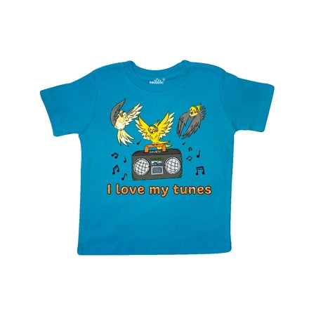 

Inktastic I Love My Tunes Dancing Cockatiels with Radio Gift Toddler Boy or Toddler Girl T-Shirt