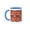 Blue/White, variant on 3drose, Pattern of Baseball Balls and Bats on Red Grunge Background Gift, 15oz Two-tone Yellow Mug