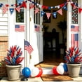 thumbnail image 5 of Virelaxpo Patriotic Artificial Fern Ground Stake 17.7in Red White Blue Foliage Outdoor Yard Ornament for Lawn Garden Planter 4th July Veterans Day, 5 of 6