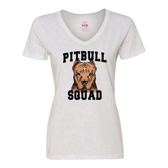 Inktastic Dog Pitbull Squad Women's V-Neck T-Shirt