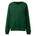 thumbnail image 4 of UJNDER Women's Crewneck Sweatshirt Pullover Soft Thermal Cozy Oversized with Pockets Winter Dark Green S, 4 of 5