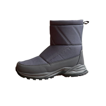

Avamo Ladies Snow Boot Womens Walking Plush Lined Warm Booties Anti-Slip Zipper Winer Shoes Size 9 Gray 8