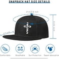 thumbnail image 2 of Jesus Christ Hats Mens Snapback Flat Bill Brim Hats for Men Snap Backpack Dad Life Jesus Christian Crosses Baseball Cap, 2 of 7