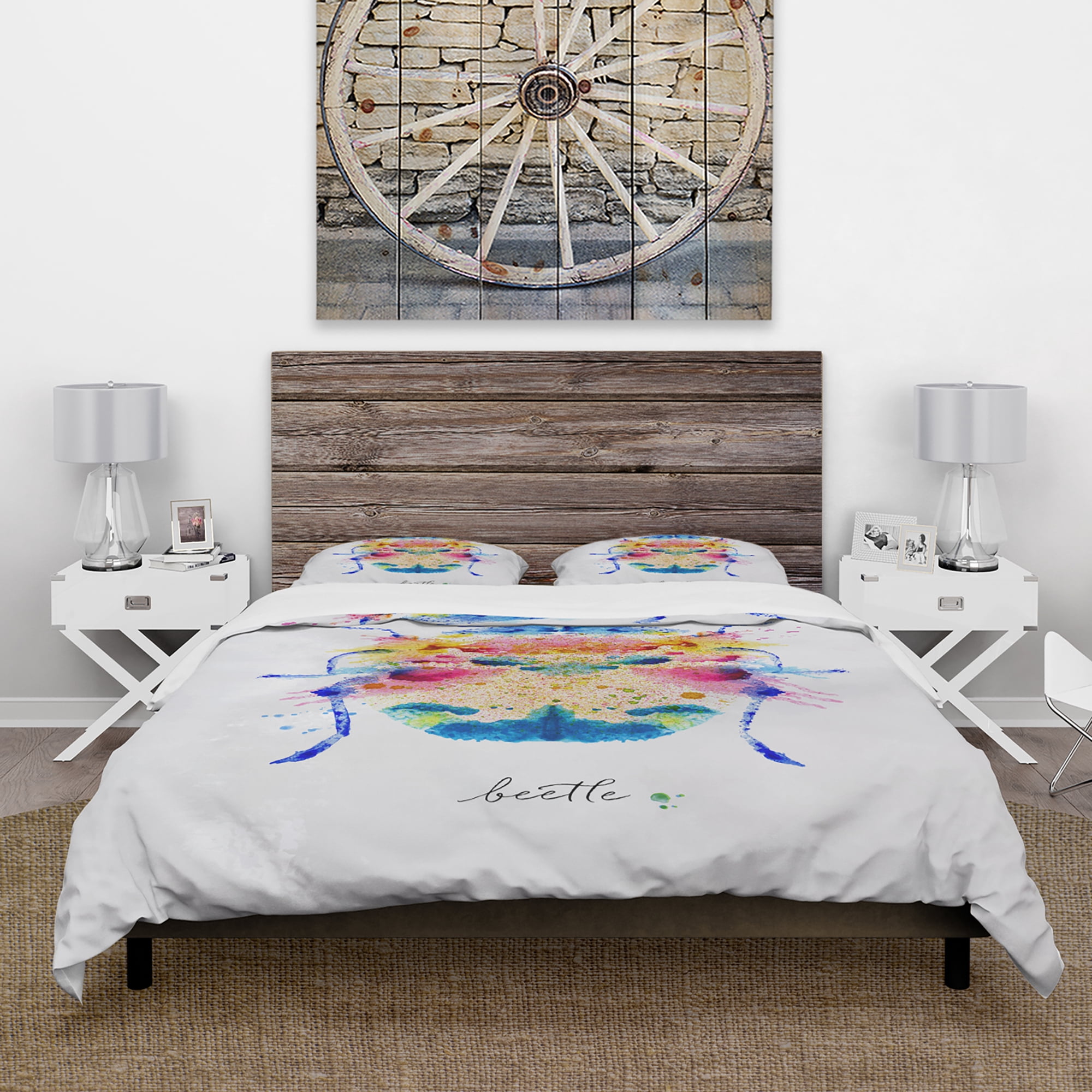 Designart 'Monotype vivid beetle' Animals Duvet Cover Set