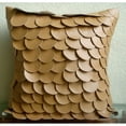 thumbnail image 4 of Pillow Cases, Brown Shams, Fish Scales Pillow Shams, 24x24 inch (60x60 cm) Pillow Shams, Square Faux Leather Pillow Sham, Modern Pillow Shams, Circles & Dots Pattern - Scales, 4 of 4