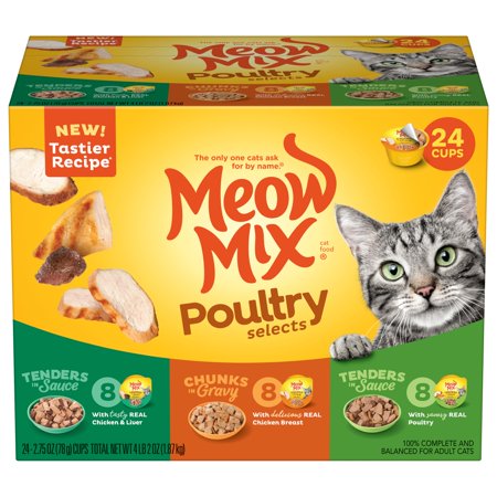 UPC: 0829274510165 | Meow Mix Poultry Selections Variety Pack Wet Cat Food  24 Cups