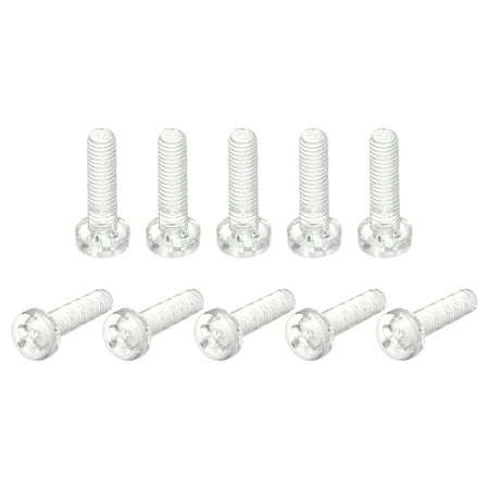 

M3x12mm Plastic Phillips Bolts PC Pan Head Machine Screws Transparent 50 Pack