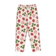 thumbnail image 4 of Goofa Strawberries And Leaf Printed Soft Pajama Pants for Women, Wide Leg Comfy Casual Lounge Yoga Pants-X-Large, 4 of 9