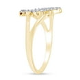 thumbnail image 3 of AFFY White Cubic Zirconia Palm Tree Shape Band Ring In 14k Yellow Gold Over Sterling Silver, 3 of 6