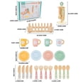 thumbnail image 3 of Juego de vajilla de cocina de juguete de madera para niños | Juguetes educativos para comer | Construcción de madera natural duradera | Juego Imaginativo Completo | Promueve las habilidades motoras, 3 of 6
