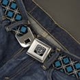thumbnail image 2 of Buckle-Down Belt, Seatbelt Buckle Belt, Argyle Black Gray Turquoise, 30 to 44 Inches, 2 of 9
