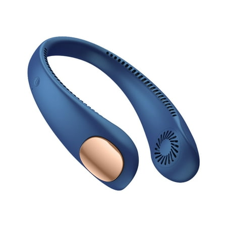 

2000mAh Neck Fan Portable Bladeless USB Rechargeable Mute Sports Fans for Outdoor ventilador port谩til Abanicos Cooling Blue