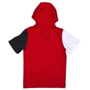 Ecko Unltd Men's Hoodie T-Shirt Panel Stitched Logo Print Short Sleeve Tee (Medium, Red)