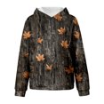 thumbnail image 6 of kmaduk Light Camo Hoodies for Teen Girls Cute Sweatshirt Maple Leaf Print Oversized Fleece Sweatshirts Pullover Tops with Pocket (Light Yellow, 7-8 Years), 6 of 6
