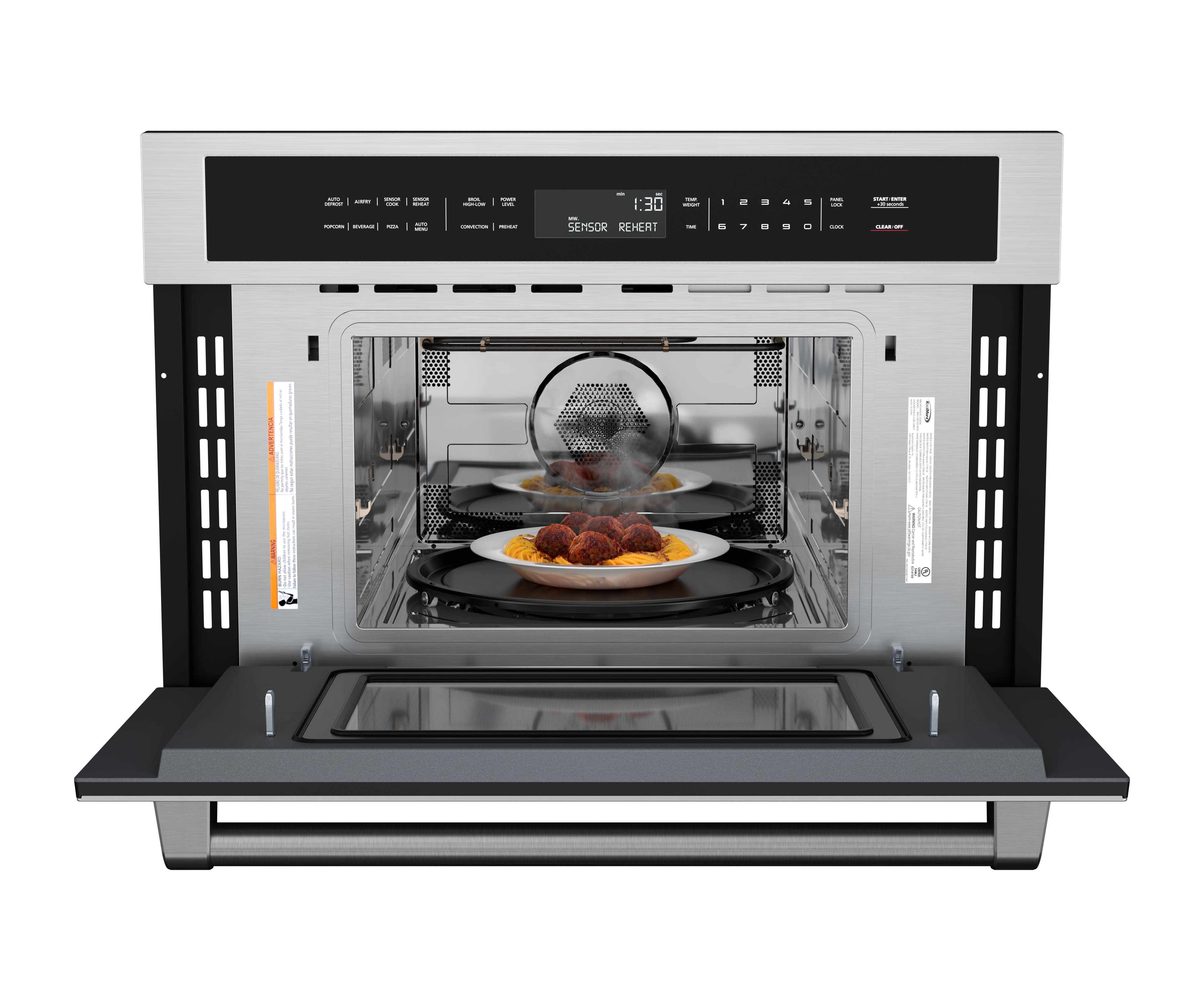 30 In. Black Stainless Steel Built-in Convection Microwave Oven with Speed and Sensor Cooking, 1.6 Cu. Ft.
