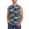 thumbnail image 1 of Balery Japanese Water Wave Camisetas sin mangas para hombre, absorbe la humedad y protege contra el mal olor.-X-Large, 1 of 7