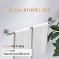 thumbnail image 3 of AWZTOO 8-Piece Wall Mount Bathroom Hardware Set 23'' Bathroom Towel Bar Toilet Paper Holder Robe Hooks Stainless Steel Accessories Set Matte Black, 3 of 5