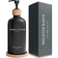 thumbnail image 1 of Dispensador de loción Brighter Barns, vidrio negro con bomba, 500 ml, 1 of 7