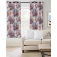 thumbnail image 2 of Coastal Coral Kitchen Curtains Red Starfish Ocean Retro Cafe Short Curtains for Bathroom Blackout Window Curtain Grommet Small Window Treatment Tier Drapes for Bedroom Living Room 52"x45"x2, 2 of 9