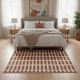 thumbnail image 2 of Modern Hand-Tufted Terracotta Geometric Area Rug, 8X10, Durable New Zealand Wool, 2 of 5