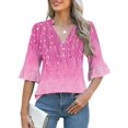 thumbnail image 4 of Blusa Rapbin para mujer, manga con volantes, cuello en V, moda de verano, 4 of 5