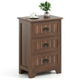 thumbnail image 1 of Gymax 3 Drawers End Table Nightstand Bedroom Storage Wood Slide Brown, 1 of 10