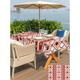 thumbnail image 5 of Outdoor Tablecloth with Umbrella Hole for Patio/Picnic/Party/Camping, Red Orange Southwest Waterproof Table Cloth Rectangle Table Cover Washable, Aztec Boho Ethnic Geometric Art (60"x 120"), 5 of 8