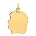 thumbnail image 3 of 10K Plain Large .018 Gauge Facing Right Engravable Girl Head Charm 10XM117/18, 3 of 3