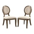thumbnail image 4 of Simple Relax Set of 2 Dining Side Chairs Rustic Dark Oak and Beige Oak Finish, 4 of 5