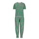 thumbnail image 4 of ICHUANYI Clearance Fashion Woman Round Neck Pattern Solid Short Sleeve Blouse +Loose Pockets Pants Sets(Green, L) ICHUANYI WER2023080813508, 4 of 6
