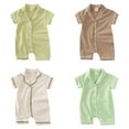 thumbnail image 2 of XBASW Toddler Baby Boys Girls One Piece Romper Short Sleeve Jumpsuit Button Bodysuit Summer Pajamas Outfit for 3M- 3Y, 2 of 12