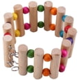 thumbnail image 3 of Ludlz Parrot Ladder, Wooden Ladder with Colorful Beads Steps Climbing Bridge Bird Cage Play Toy for Conure Parakeet Budgie Cockatiels Lovebirds, 3 of 4