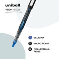 thumbnail image 2 of Bolígrafo Uni-Ball Vision Needle Rollerball 0,5 mm Tinta Azul Paquete de 12, 2 of 7