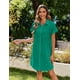 thumbnail image 3 of Vestido Zeagoo Travel 2024 de algodón y lino de manga corta verde XXL, 3 of 7