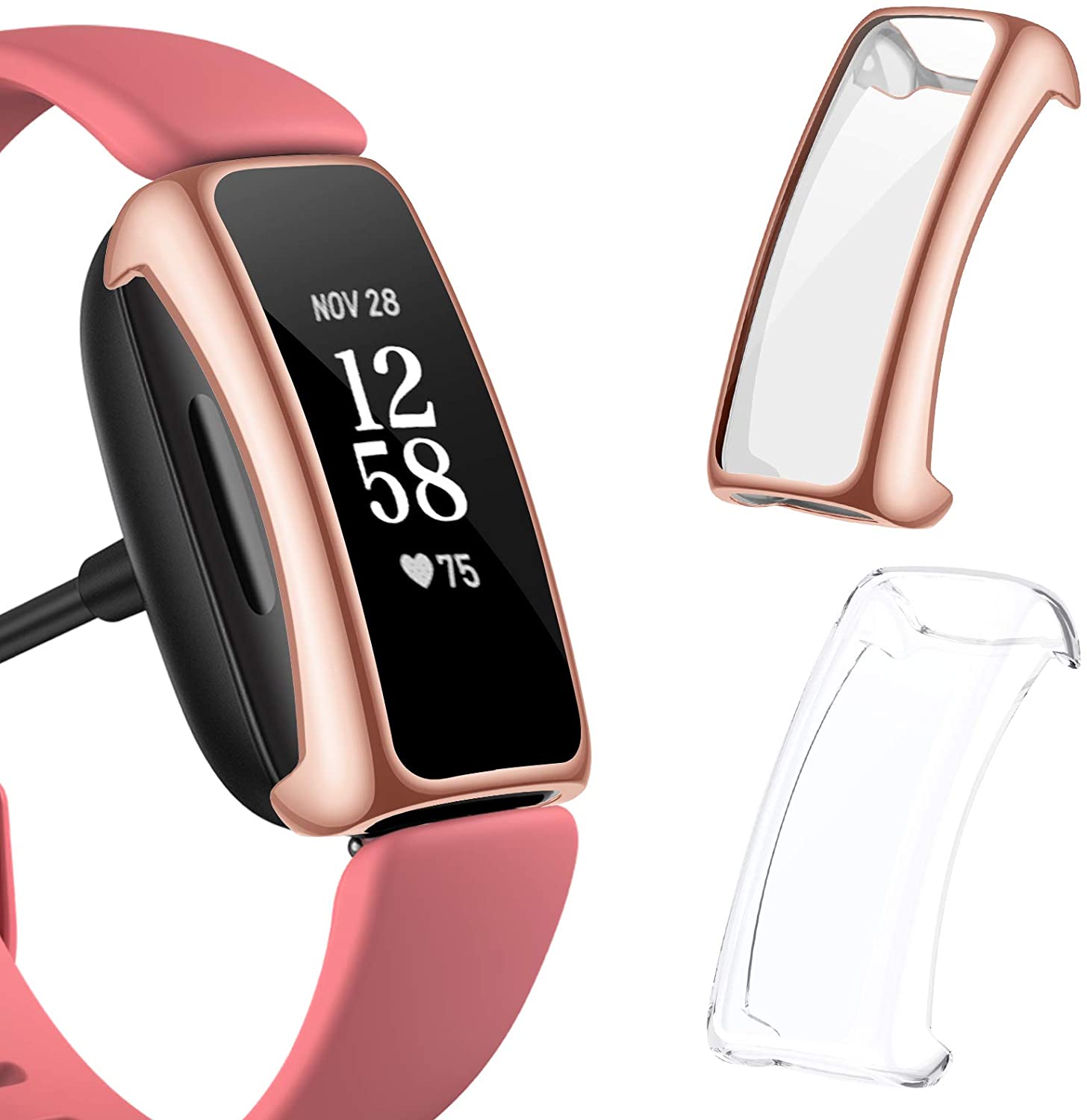 EZCO 2Pack Screen Protector Case Compatible with Fitbit Inspire 2 (Not