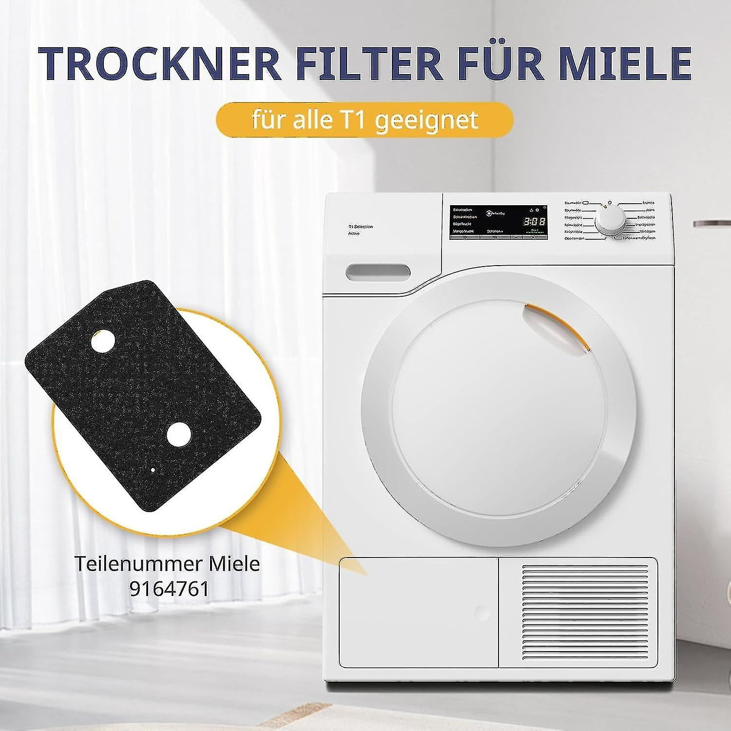Replacement Filter for Miele T1 Series Heat Pump Dryer 9164761 Fine Coarse Double Layer 207x157x30mm 4 pack